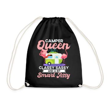 Camper Queen Classy Sassy And A Bit Smart Assy - Drawstring Bag - black - Front