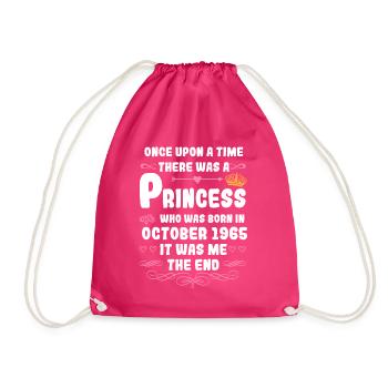 Il était une fois une princesse. Naissance en octobre 1965 - Sac de sport léger - fuchsia - Devant
