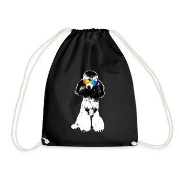Caniche Chien avec Rainbow LGBTQ Lunettes de soleil Chiens - Sac de sport léger - noir - Devant