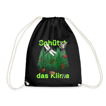 Wilderness Forest Animals Nature Climate Protection Insects Animals - Drawstring Bag - black - Front