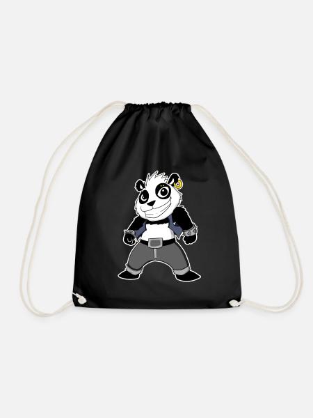 Cool Panda - Turnbeutel - Schwarz