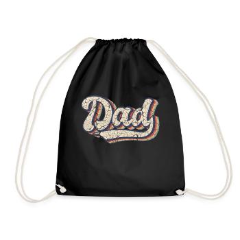 Retro Vintage Daddy 60s 70s 80s 90 Party Costume - Drawstring Bag - black - Front