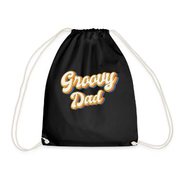 Retro Vintage Daddy 60s 70s 80s 90 Party Costume - Drawstring Bag - black - Front