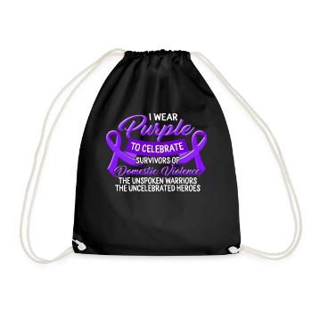 Chemise de sensibilisation à la violence familiale, je porte du violet - Sac de sport léger - noir - Devant