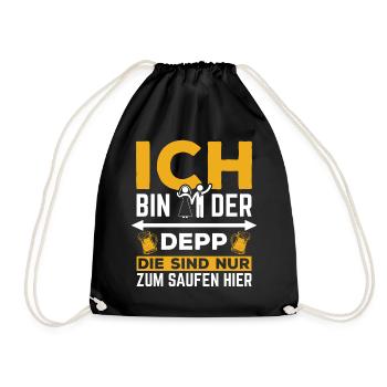 Poltern JGA Mann Bräutigam Junggesellenabschied - Turnbeutel - Schwarz - Vorne