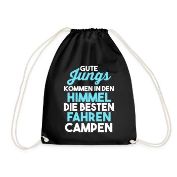 Wohnmobil Wohnwagen Caravan Camper Camping - Turnbeutel - Schwarz - Vorne