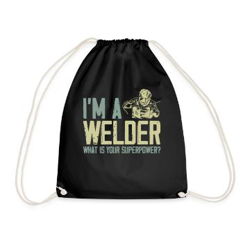 Welder Welding Vintage I'm A - Turnbeutel - Schwarz - Vorne