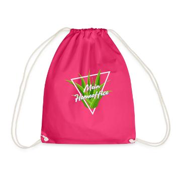 My Home Office Aloe Vera Office Houseplant - Drawstring Bag - fuchsia - Front
