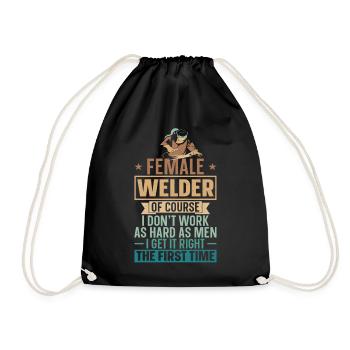 Soudeur Soudeur Vintage Femelle - Sac de sport léger - noir - Devant