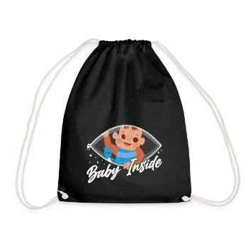Annonce de bébé à l’intérieur de bébé à l’intérieur de la grossesse - Sac de sport léger - noir - Devant