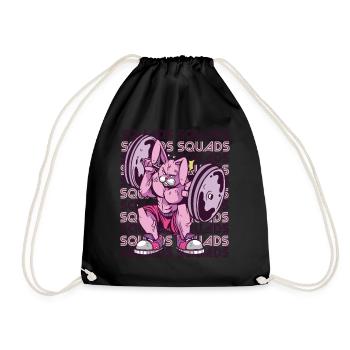 Squad Rabbit Gym Motivation Workout Strength Training - Drawstring Bag - black - Front