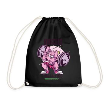 Muscles Install Rabbit Gym Motivation Workout - Drawstring Bag - black - Front