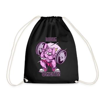 Gym Rabbit More Weights Training Motivati - Drawstring Bag - black - Front