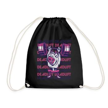 Deadlift Gym Workout Motivation Strong Bull Wt - Drawstring Bag - black - Front