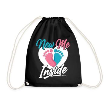 The New Me Inside Pregnant Baby Inside Cute - Drawstring Bag - black - Front