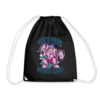 Squat Club Gym Rabbit Gym Workout Motivation - Drawstring Bag - black - Front