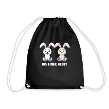 Bis Einer Heult Gamer Hase - Turnbeutel - Schwarz - Vorne
