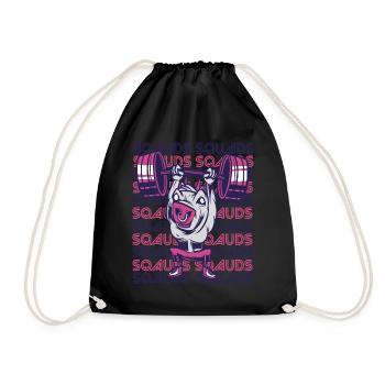 Squads Gym Workout Motivation Strong Bull Krafttra - Drawstring Bag - black - Front
