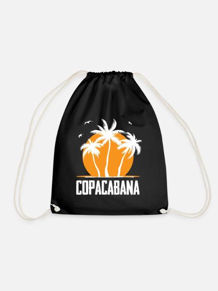 Copacabana Rio Palmiers Plage d’été Soleil Vagues U - Sac de sport léger - noir