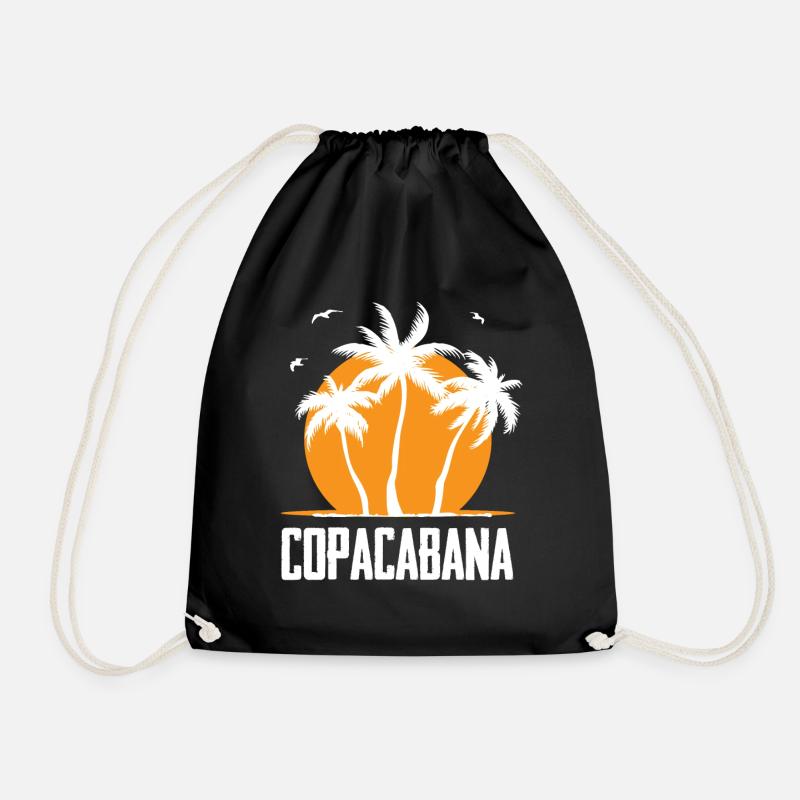 Copacabana Rio Palmiers Plage d’été Soleil Vagues U - Sac de sport léger - noir