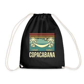Copacabana Rio Palmen Sommer Strand Sonne Brasilie - Turnbeutel - Schwarz - Vorne