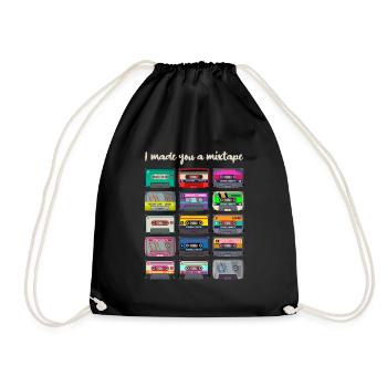 I Made You A Mixtape - Drawstring Bag - black - Front