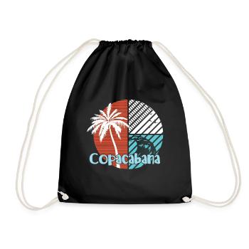 Copacabana Palmiers Vagues d’été Soleil Brésil Ri - Sac de sport léger - noir - Devant