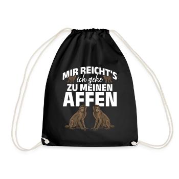 Mir Reicht's Ich Gehe Zu Meinen Affen - Orang-Utan - Turnbeutel - Schwarz - Vorne