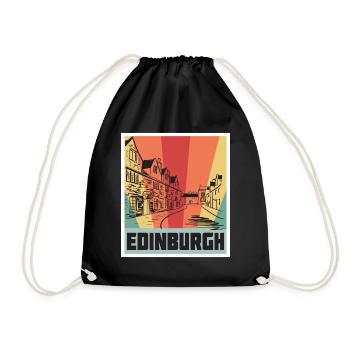 Scotland-Souvenir-Edinburgh-Scottish tourist - Drawstring Bag - black - Front