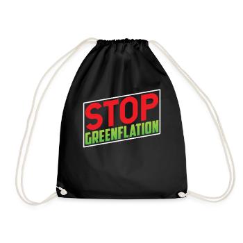 Greenflation Stop Green Energy Inflation - Drawstring Bag - black - Front