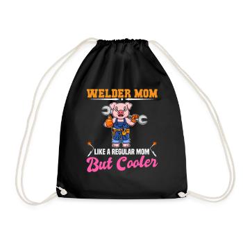 Maman soudeuse comme une maman régulière mais plus cool - Sac de sport léger - noir - Devant