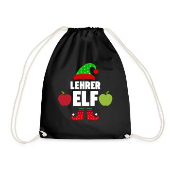 Weinachten Weihnachtself Lehrer Elf Elfen - Turnbeutel - Schwarz - Vorne