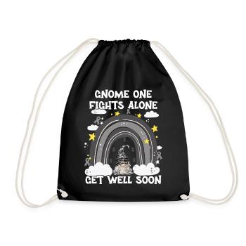 Gnome One fights skin cancer alone - Drawstring Bag - black - Front