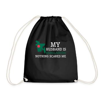 Nothing Scares Me Bangladeshi Husband Bangladesh - Drawstring Bag - black - Front