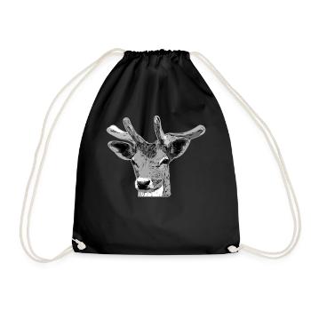 Deer Forest Animal Design - Drawstring Bag - black - Front