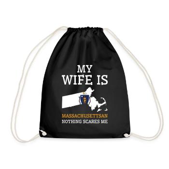Nothing Scares Me Massachusettsan Wife - Drawstring Bag - black - Front