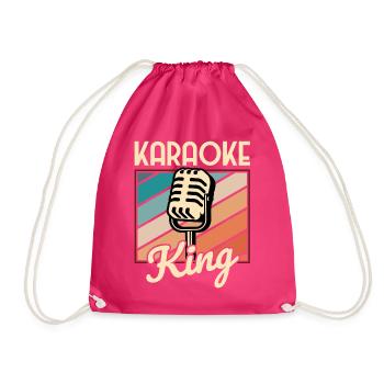 King Karaoke Bar, Party, Firmenfeier Männer Herren - Turnbeutel - Fuchsia - Vorne