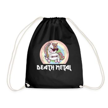 Goth Rock Satan Einhorn Festivals Death Metal - Turnbeutel - Schwarz - Vorne