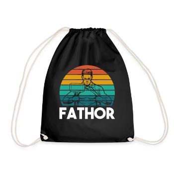 Super Dad, best dad 60s 70s 80s 90s party - Drawstring Bag - black - Front