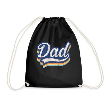 Retro Vintage Daddy 60s 70s 80s 90 Party Costume - Drawstring Bag - black - Front