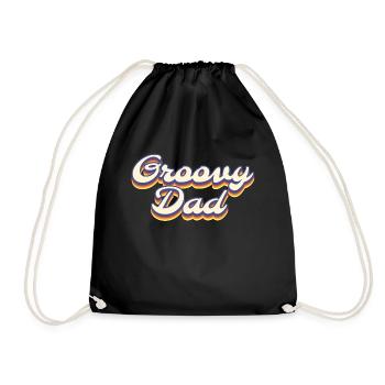 Retro Vintage Daddy 60s 70s 80s 90 Party Costume - Drawstring Bag - black - Front