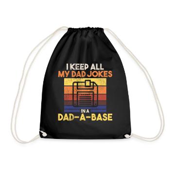 Father Nerd Dad, 60s 70s 80s 90 Party Costume - Drawstring Bag - black - Front