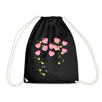 Hearts Stars Love Romantic Valentine Couple - Drawstring Bag - black - Front