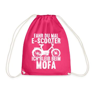 Mofa Moped Rollerfahrer - Turnbeutel - Fuchsia - Vorne
