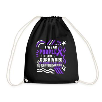 Domestic Violence Awareness Shirt, I Wear Purple - Turnbeutel - Schwarz - Vorne