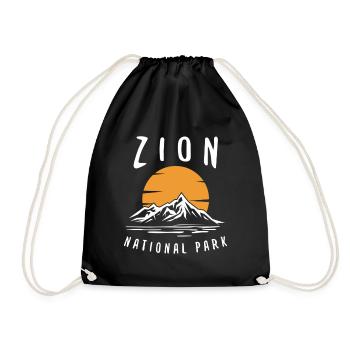 Zion National Park Utah Wandern Camping Outdoor - Turnbeutel - Schwarz - Vorne