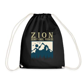 Zion National Park Utah Wandern Camping Outdoor - Turnbeutel - Schwarz - Vorne