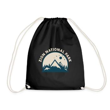 Zion National Park Utah Wandern Camping Outdoor - Turnbeutel - Schwarz - Vorne