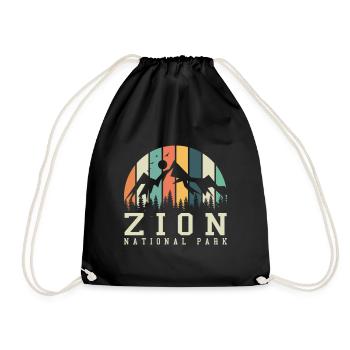 Zion National Park Utah Wandern Camping Outdoor - Turnbeutel - Schwarz - Vorne