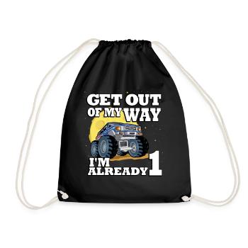 Get out of my way I'm already 1 truck 1. - Drawstring Bag - black - Front